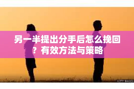 另一半提出分手后怎么挽回？有效方法与策略