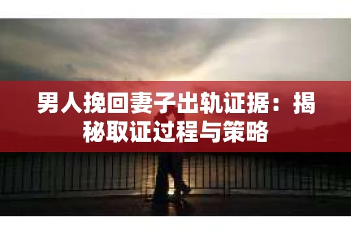 男人挽回妻子出轨证据：揭秘取证过程与策略