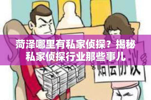 菏泽哪里有私家侦探？揭秘私家侦探行业那些事儿