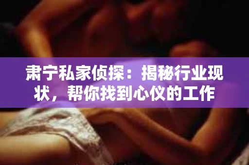 肃宁私家侦探：揭秘行业现状，帮你找到心仪的工作